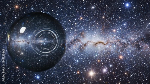 Wormhole Distorting Space Time and the Milky Way Galaxy Animation