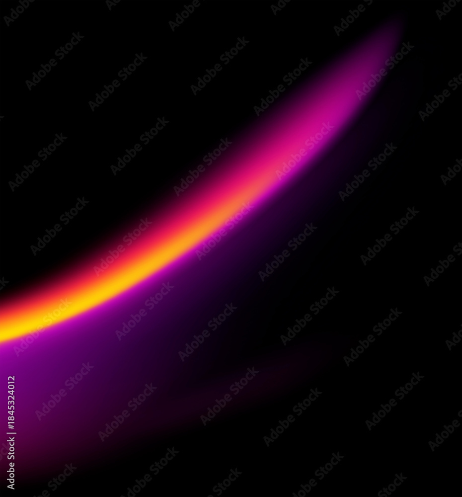 Fototapeta premium Diagonal neon beam light glowing on black background