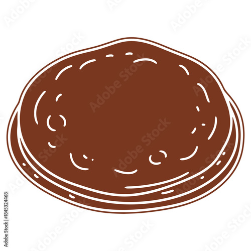 Delicious Chocolate Pancake Stacked Illustration Isolated on White Background
