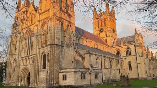 Selby Abbey North Yorkshire England in the warm evening light 

