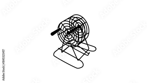 Bingo manual Machine, black isolated silhouette