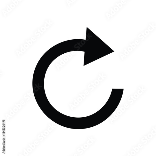 A simple black circular arrow icon representing a loop or refresh process