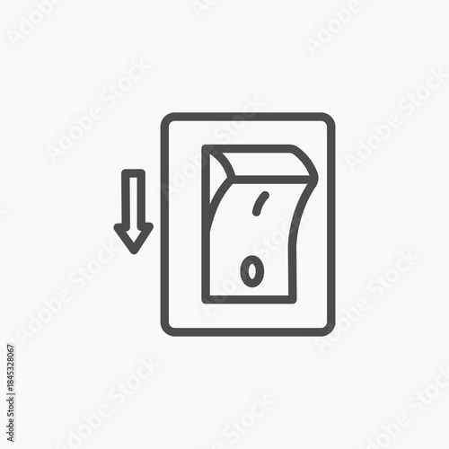 Electric switch line icon vector. Power off, toggle switch off linear style sign for mobile concept and web design. 