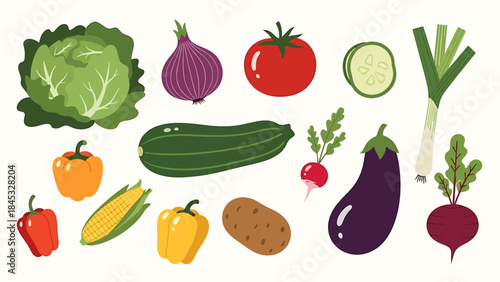 Vibrant and Fresh Vegetable Collection for Healthy Eating and Culinary Creations – Assortment of Colorful Organic Produce for Your Kitchen