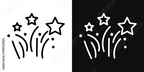 Fireworks icons - editable stroke vector illustration