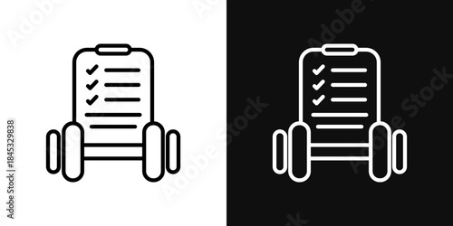 Fitness plan icons - editable stroke vector illustration