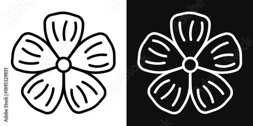 Flax flower icons - editable stroke vector illustration
