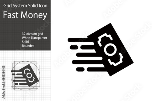 Fast money, quick payment icon, financial technology, investors' funds aiming for profits through quick transactions