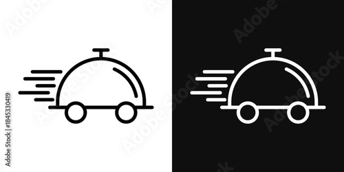 Food delivery icons - editable stroke vector illustration