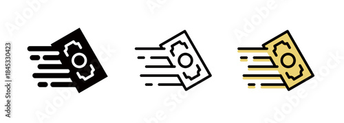 Fast money, quick payment icon, financial technology, investors' funds aiming for profits through quick transactions