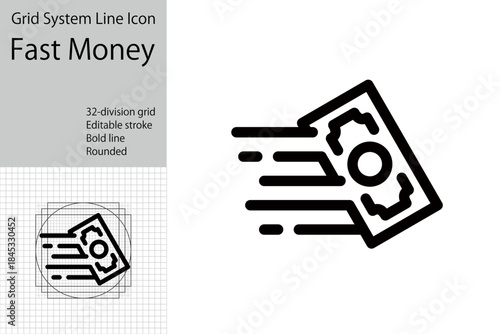 Fast money, quick payment icon, financial technology, investors' funds aiming for profits through quick transactions