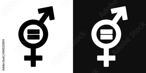 Gender equality icons - editable stroke vector illustration