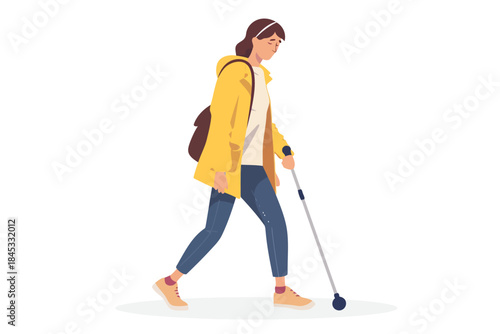 person back painbackpain walking stick cane isolated