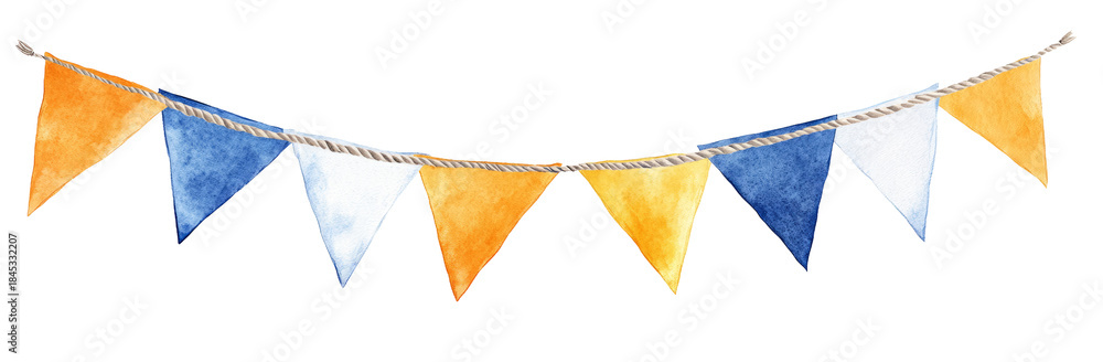 Naklejka premium watercolor party banner isolated on a transparent background,