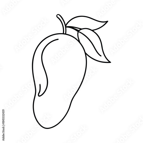 Mango Outline Icon – Fruit Line Vector Symbol