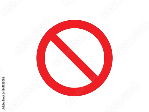 Vector illustration of red prohibition sign icon