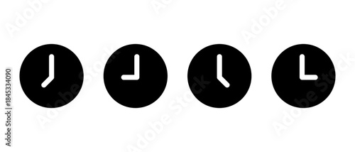 Clock and time icon set. Alarm, hour, and timer symbol