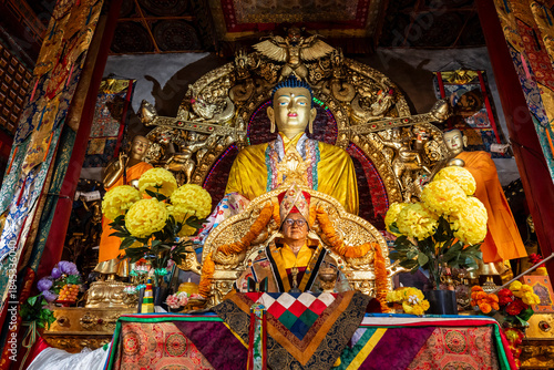 replica of the sacred Buddha statue Jowo Sakyamuni, Lhagang Monastery, Qing Dynasty (1644-1911), Tagong (Lhagang), Garzê Tibetan Autonomous Prefecture, Sichuan,  China