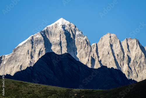 silhouette of Mount Yala, Tagong (Lhagang), Garzê Tibetan Autonomous Prefecture, Sichuan,  China