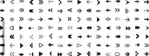  Arrow icon set. Arrow. Cursor. Black vector a. Black direction pointer. Vector illustration.	 