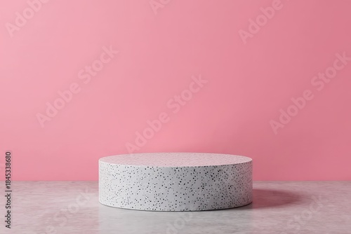 Fototapeta Naklejka Na Ścianę i Meble -  3D rendering scene mockup wood and terrazzo texture podium in landscape grey wall and shadows