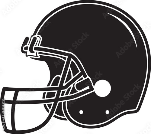 Black and white line of a football helmet with the letters LAC on the side
