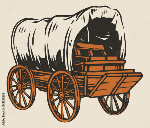 Vintage covered wagon design
