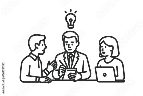 Business team meeting generating new ideas and taking notes