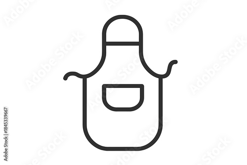 Outline icon of a kitchen or work apron with a front pocket