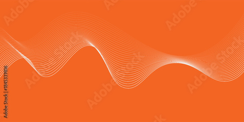 Abstract background with green wavy lines. Vector illustration