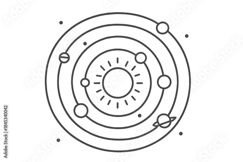 Planets revolving around a central star in simple orbital paths