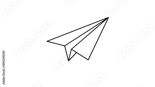 Minimalist paper airplane in flight on clean background, Generative AI.