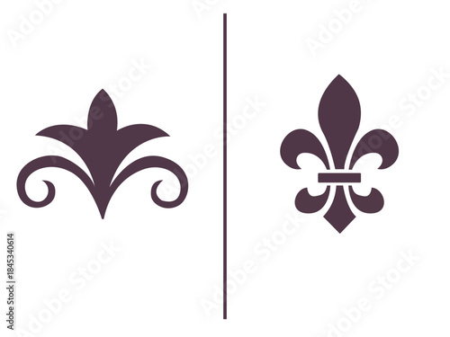 Simple black and white fleur de lis symbol