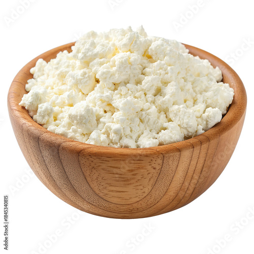 Wallpaper Mural  Cottage cheese in wooden bowl isolated on transparent background Torontodigital.ca