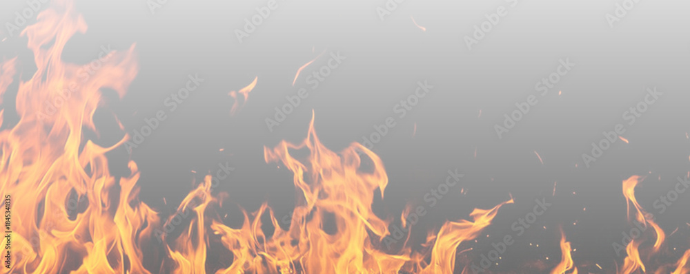 Φωτογραφία Sparks and fire particles rise dynamically against a transparent dark background