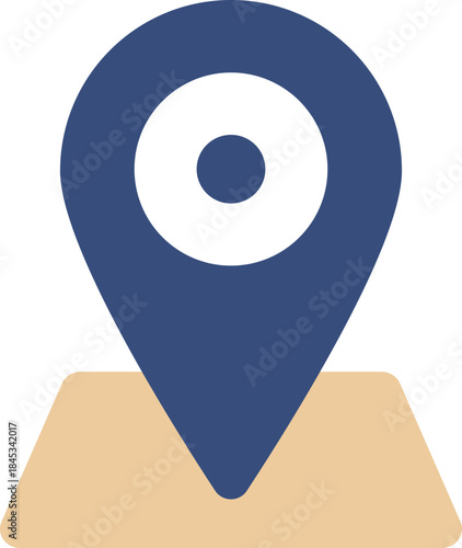Abstract representation of a location pin on a simplified map interface