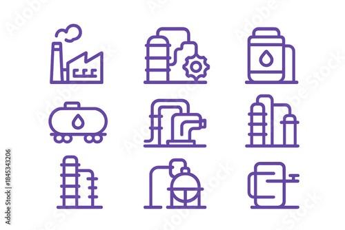 Refinery equipment and oil storage tanks for industrial production and chemical processing