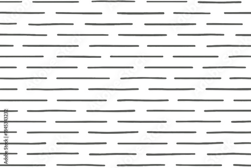 Abstract seamless pattern featuring irregular hand-drawn horizontal dashed lines texture