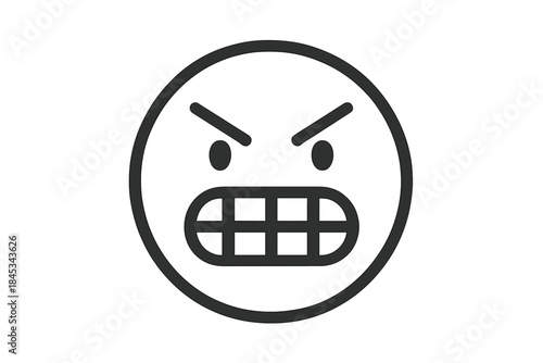 Angry face icon with bared teeth and furrowed brows