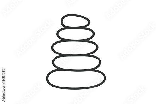 Stacked smooth stones icon representing balance and meditation concept