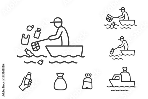 Global effort to remove plastic waste and garbage pollution from ocean water