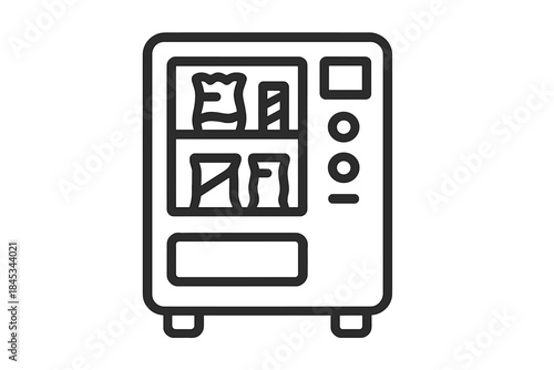 Outline icon of automated retail dispensing machine for product sales