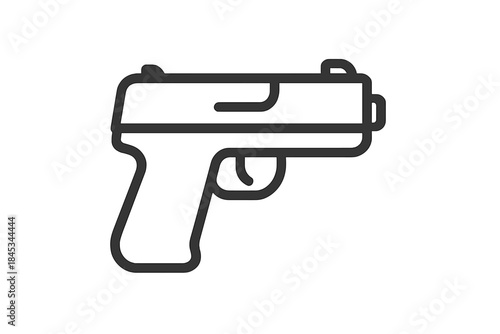 Simple outline icon of a handgun side view