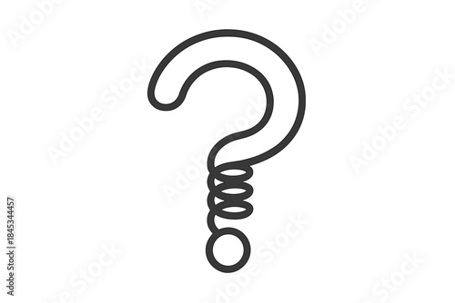 Question mark symbol featuring a coiled spring as its lower stem