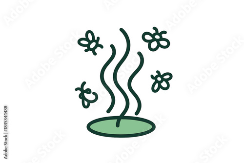 Simple icon representing bad odor attracting flies