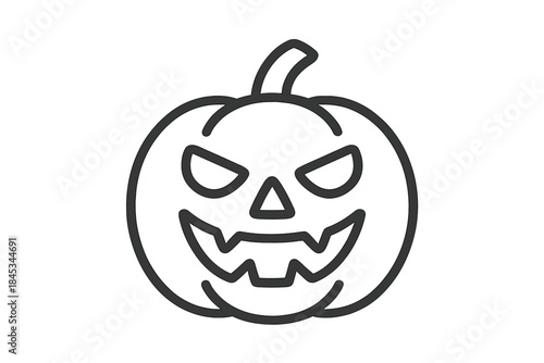 Simple outline icon of a scary jack o lantern face