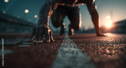 Start your journey man athlete on running track preparing for goal 2026 fitness motivation