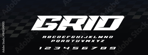 Grid Racing lettering Typography Font for sticker and decal design. Download it Now