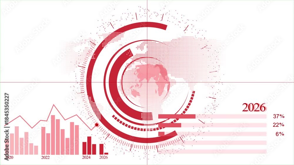 2026 Futuristic Data With World Map And Charts Animation 1000 F 1845350227 