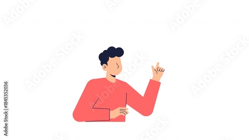 Email notification alert with new message icon illustration in flat style animation